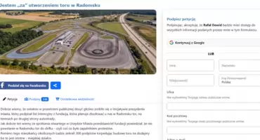 Zwolennicy toru driftowego w Radomsku zbierają podpisy pod petycją popierającą pomysł