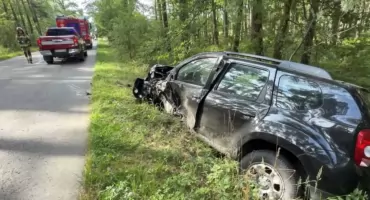 [WIDEO] Wypadek w Małej Wsi w gminie Żytno. Zderzyły się Ford z Dacią