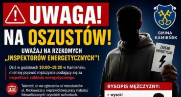 Burmistrz Kamieńska ostrzega przed fałszywym inspektorem zakładu energetycznego