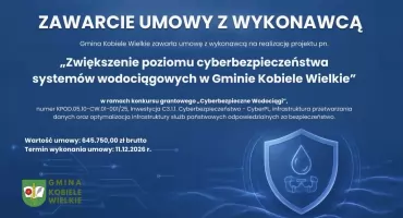 „Cyberbezpieczne Wodociągi” w Gminie Kobiele Wielkie. Jest umowa z wykonawcą
